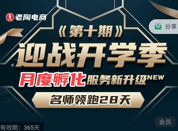 老陶电商《拼多多名师线上领跑28天-第10期》迎战开学季月度孵化实操复盘！